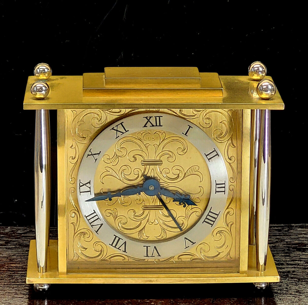 Ne Plus Ultra 60s Swiss Golay Fils & Stahl JUST Engraved Dore Bronze Alarm Clock