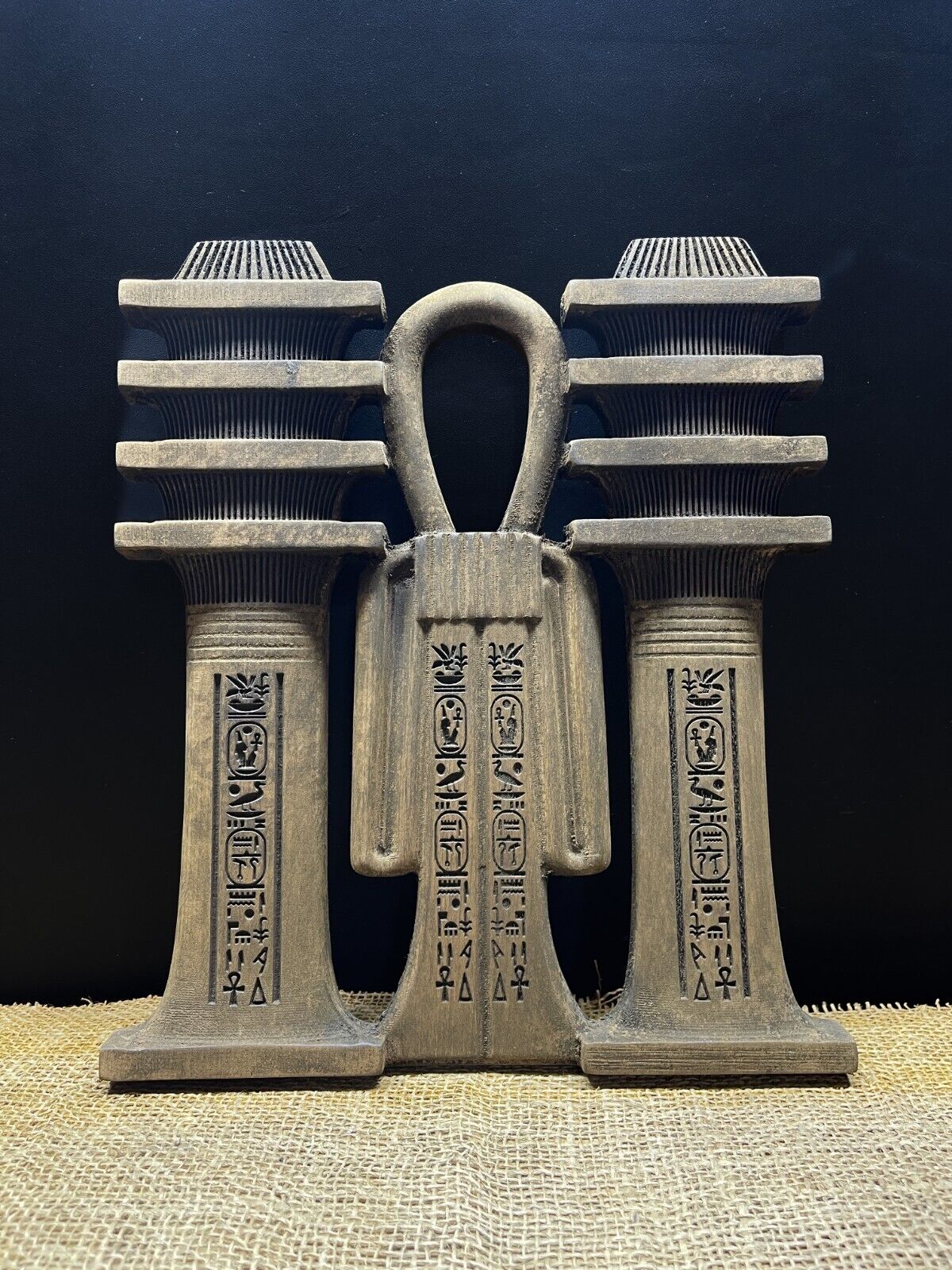 Two Djeds and Egyptian Ankh, Made In EGYPT