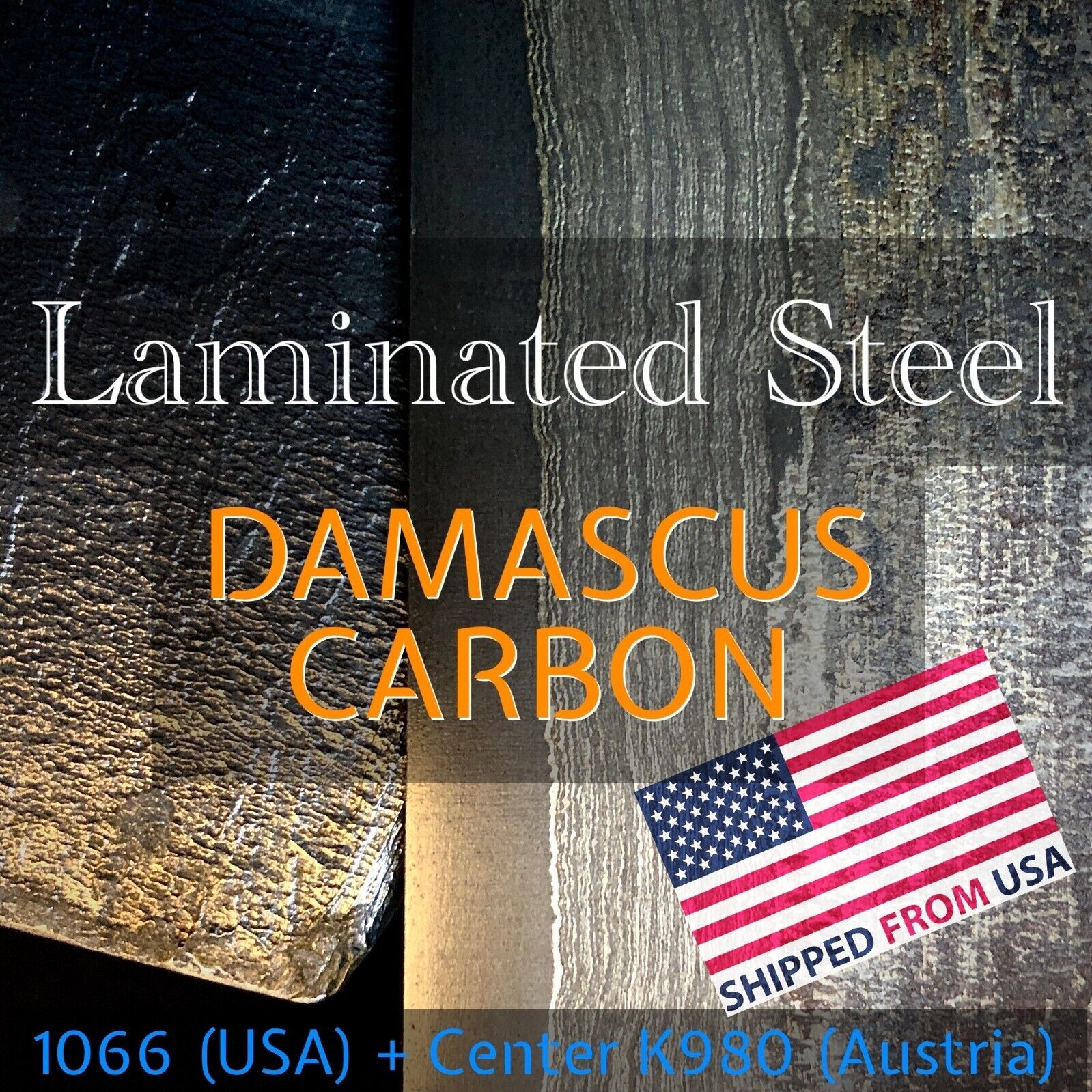 Damascus Laminated Carbon Steel Blank, Hand Forge for Knife Making. US Stock.