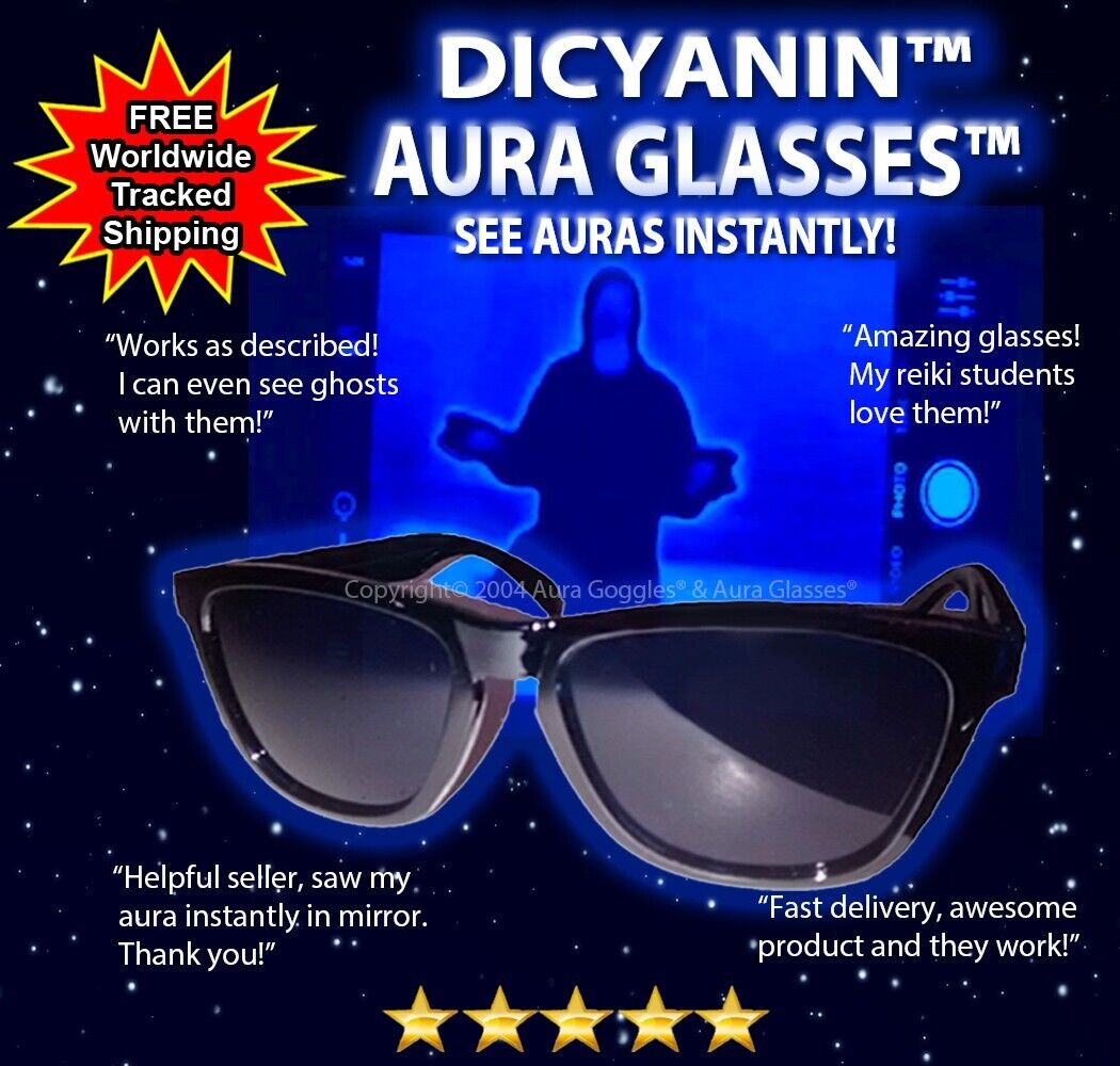 OFFICIAL DICYANIN AURA GLASSES paranormal crystals hunting ghost reiki energy qi