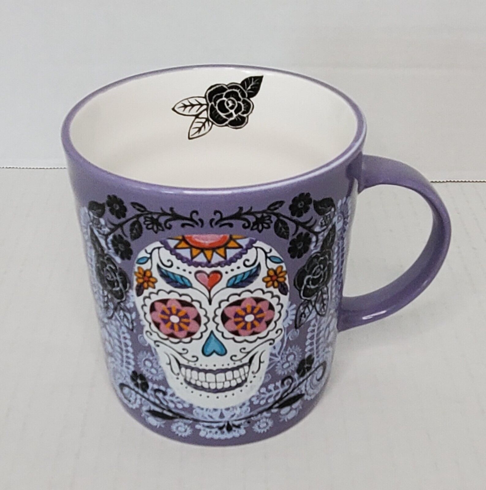Prima Design Sugar Skull Day of the Dead Purple Coffee Mug