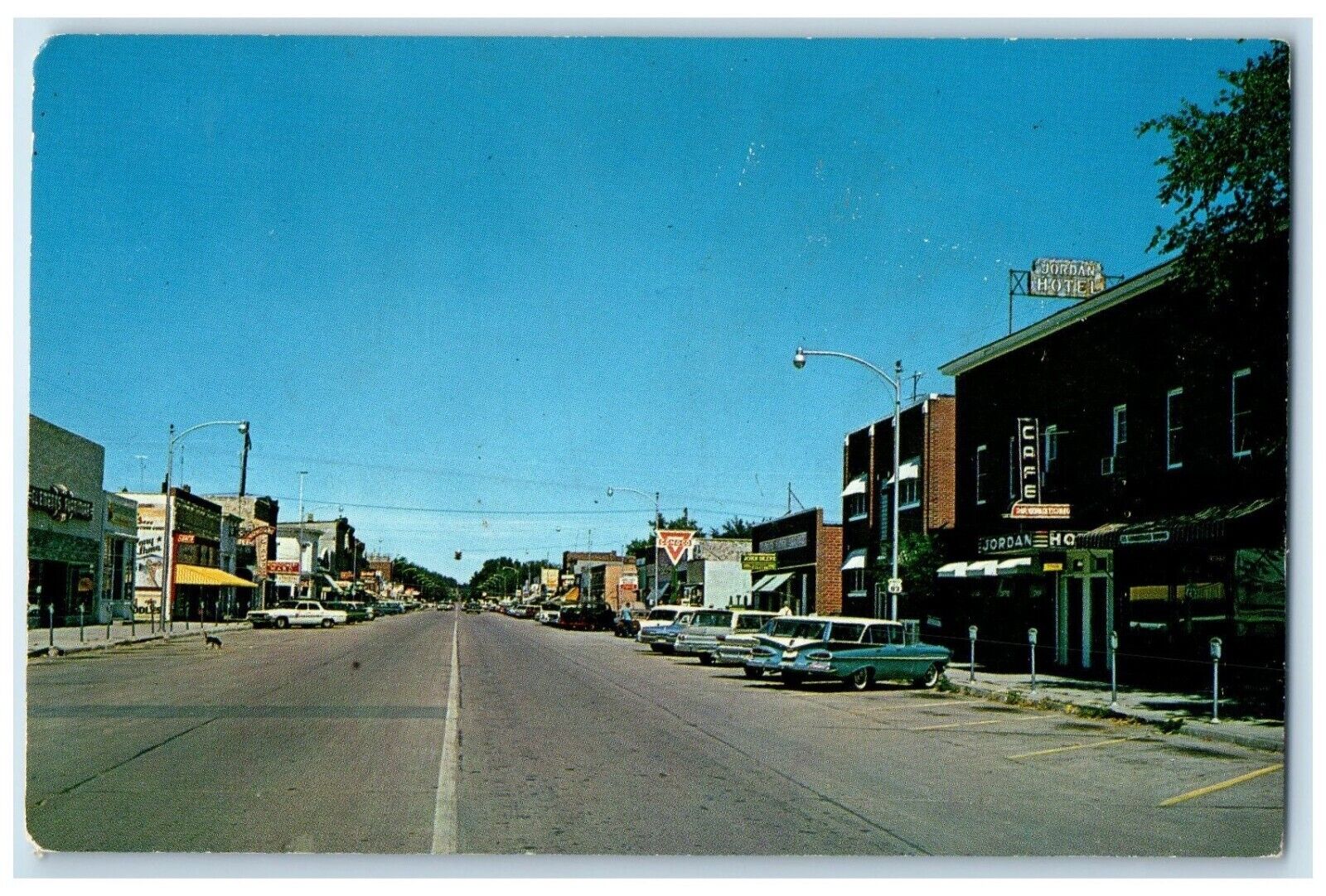 1963 Greetings From Valentine Nebraska Main Street Antique Vintage NE Postcard