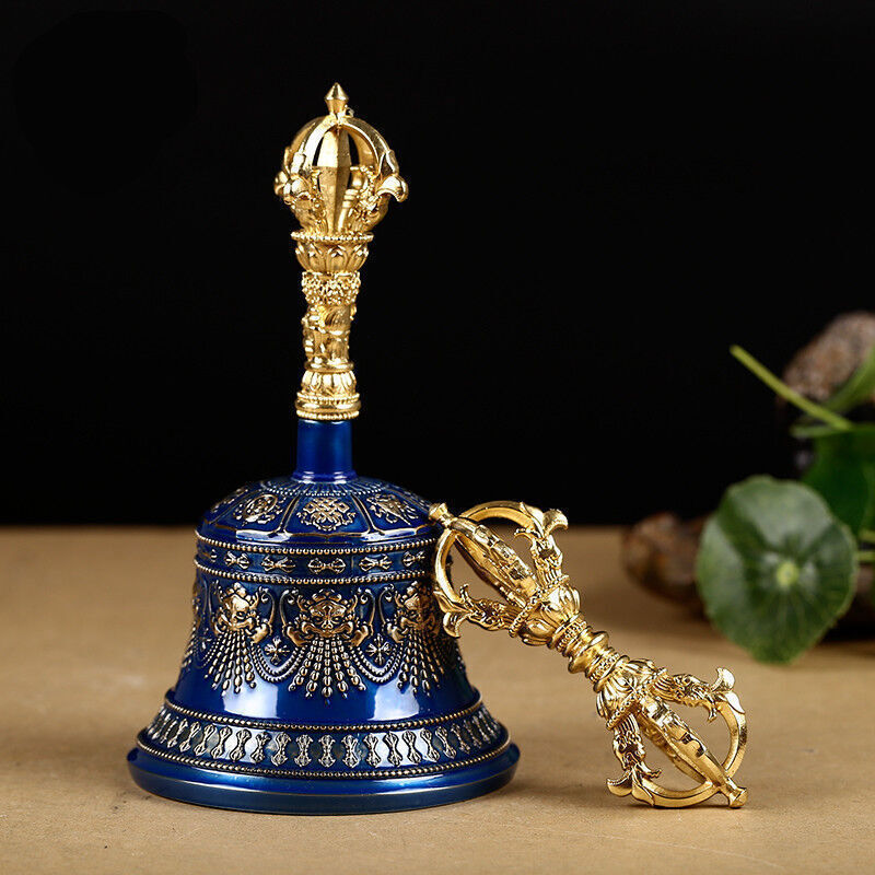 Tibetan Buddhism gokosho vajra and bell copper Hand-polished Lucky blue
