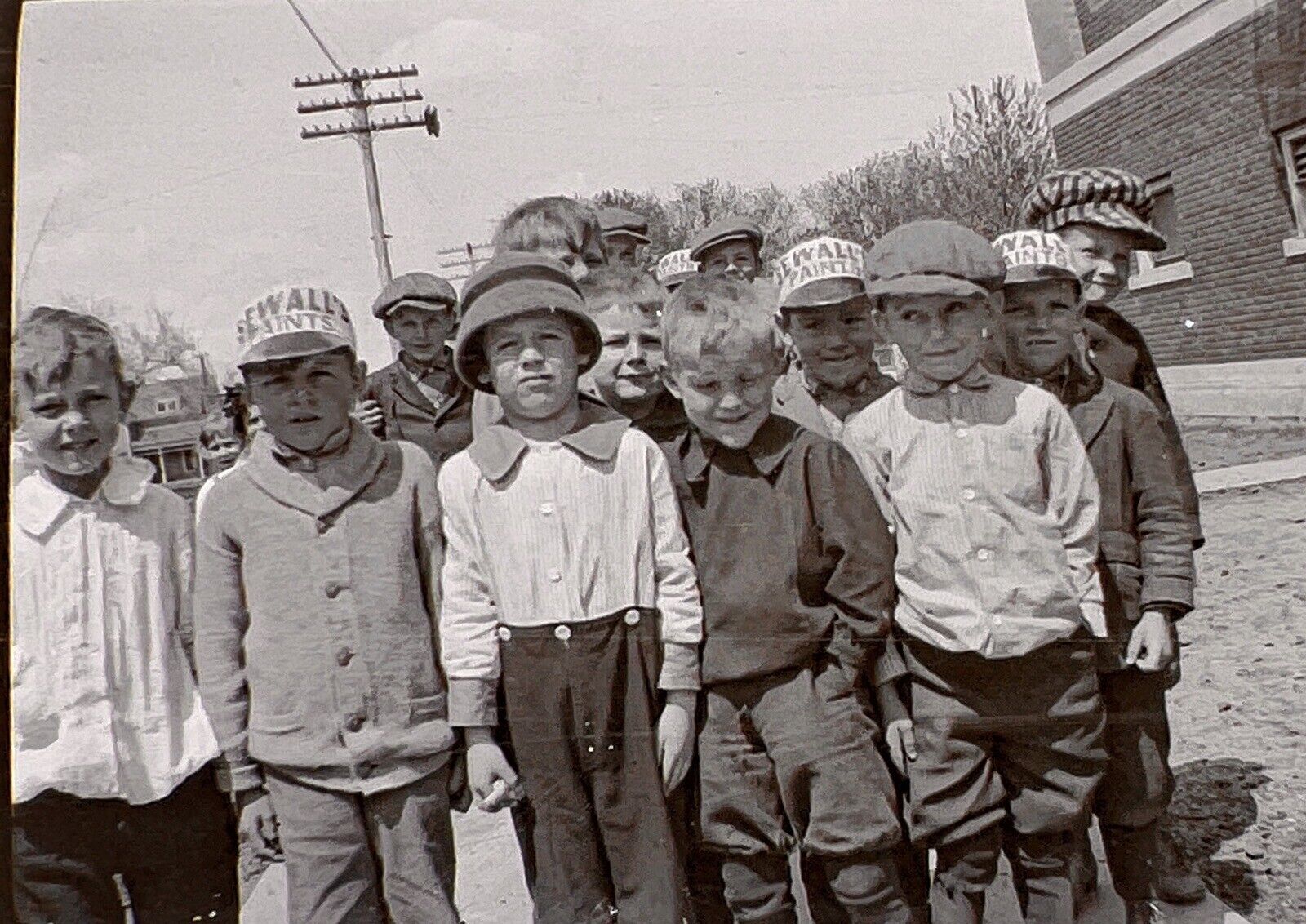 ATQ Film Negative c.1920s Boys Knickers Newsboy Hats Sewall Paint & Varnish Caps