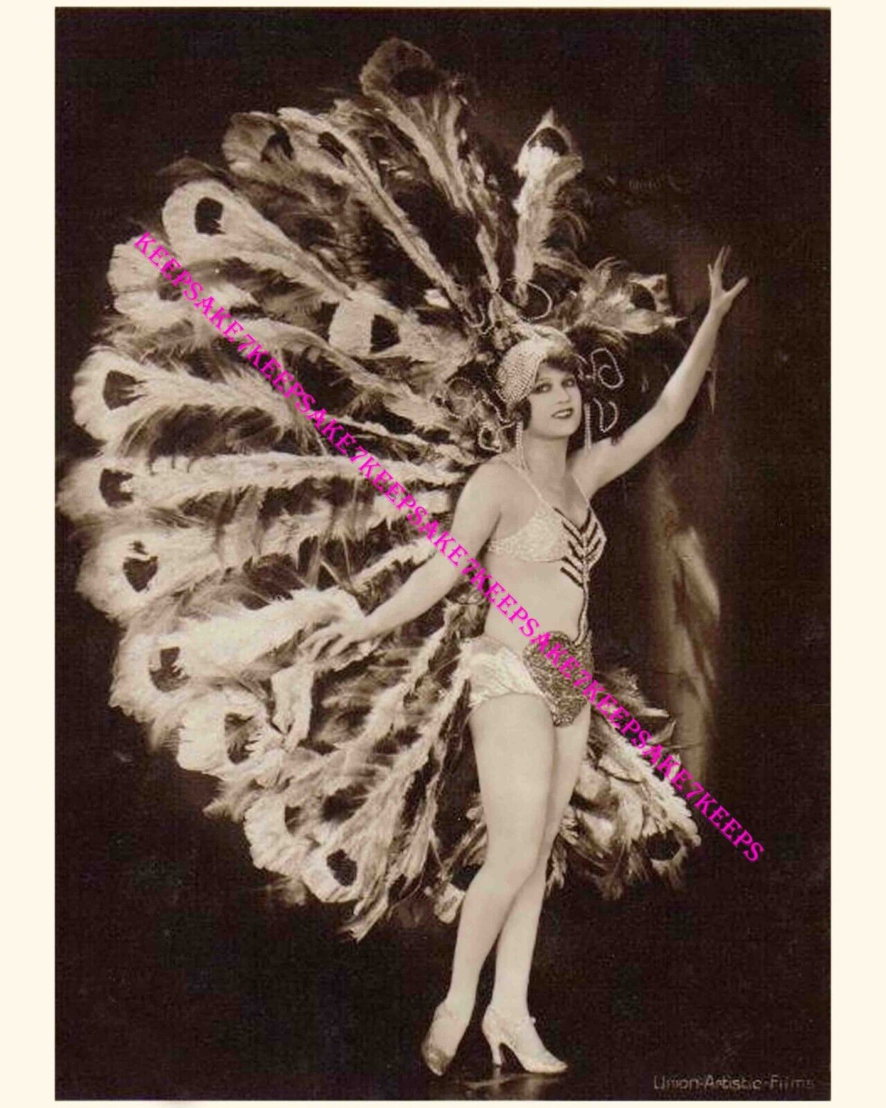 1920s-1930s ACTRESS LILI DAMITA SPECTACULAR COSTUME LARGE LEGGY PHOTO A-LDAM44