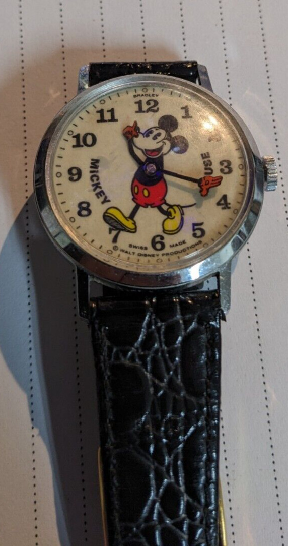 1970\'s Bradley Mickey Mouse Watch - Pie Eye, Swiss Made