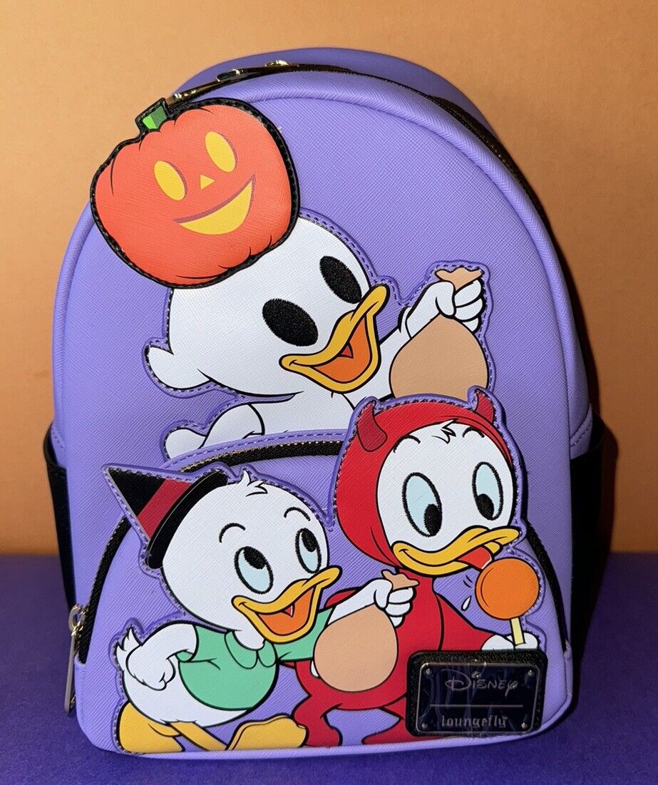 Loungefly Huey, Dewey, and Louie Halloween Mini Backpack NWT