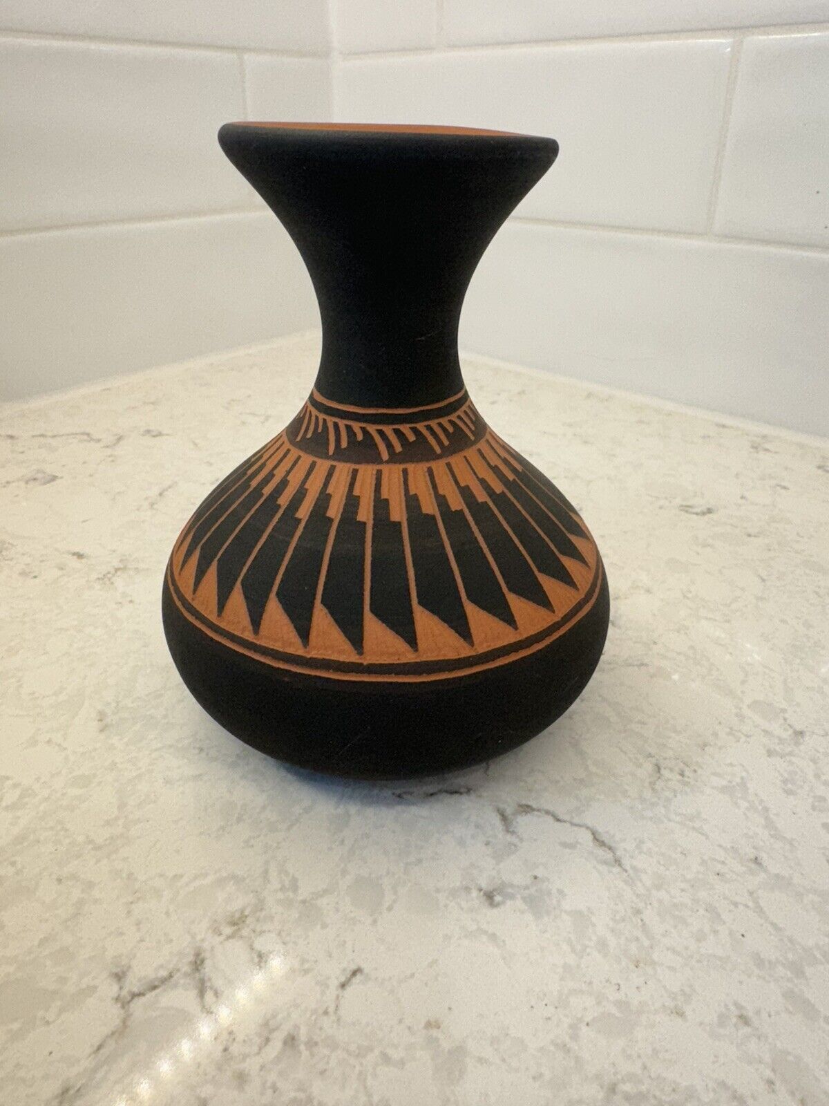 JL Pinto Navajo Pottery Vase 5 Inch Tall Signed