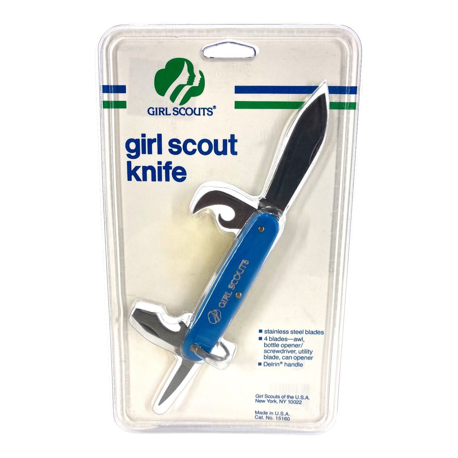 Vintage Blue 1980'S Girl Scout Knife Folding Pocket Knife Camper Imperial USA