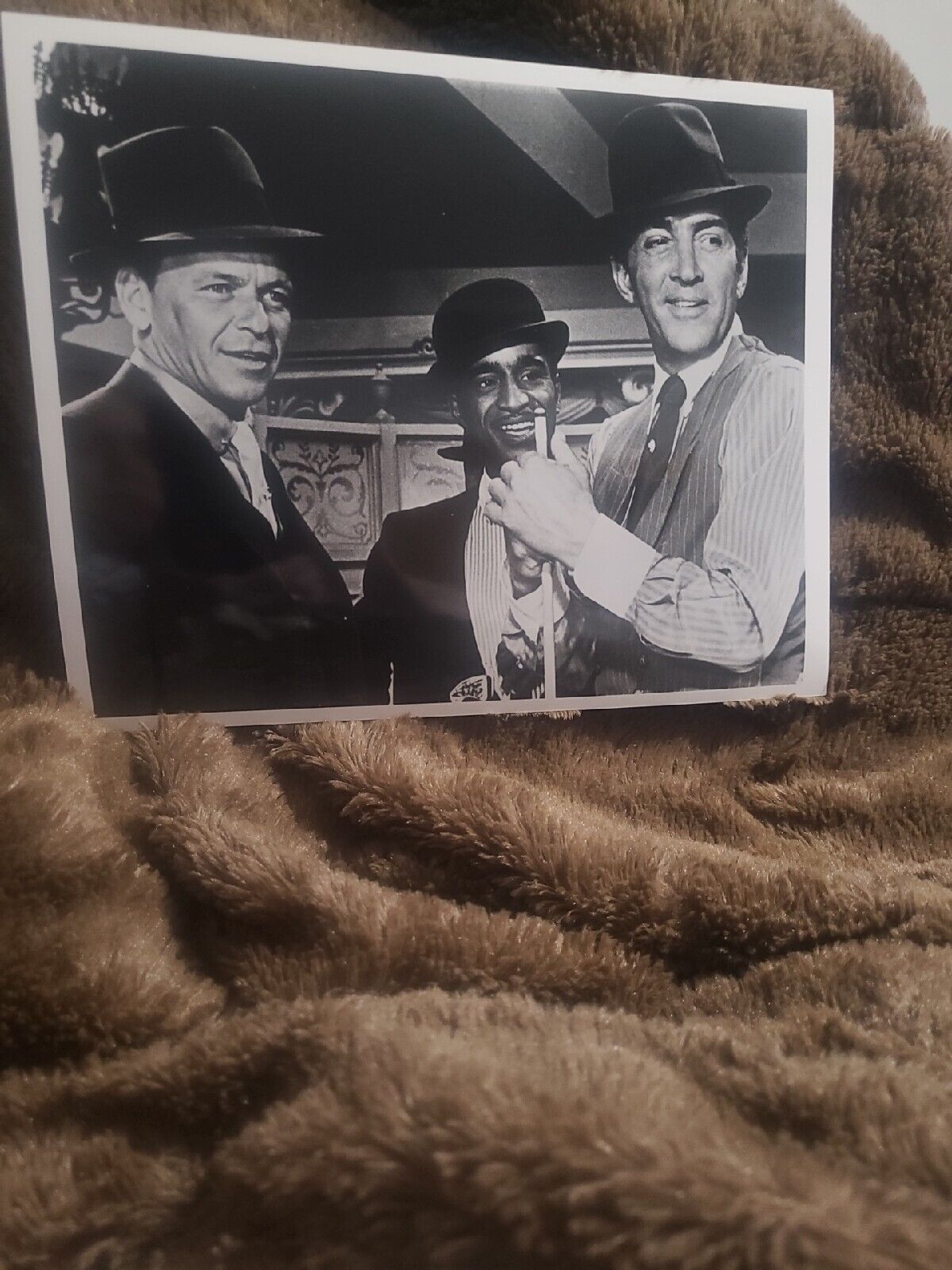 Frank Sinatra, Tony Curtis And Sammy Davis Jr. B/W Glossy Photo