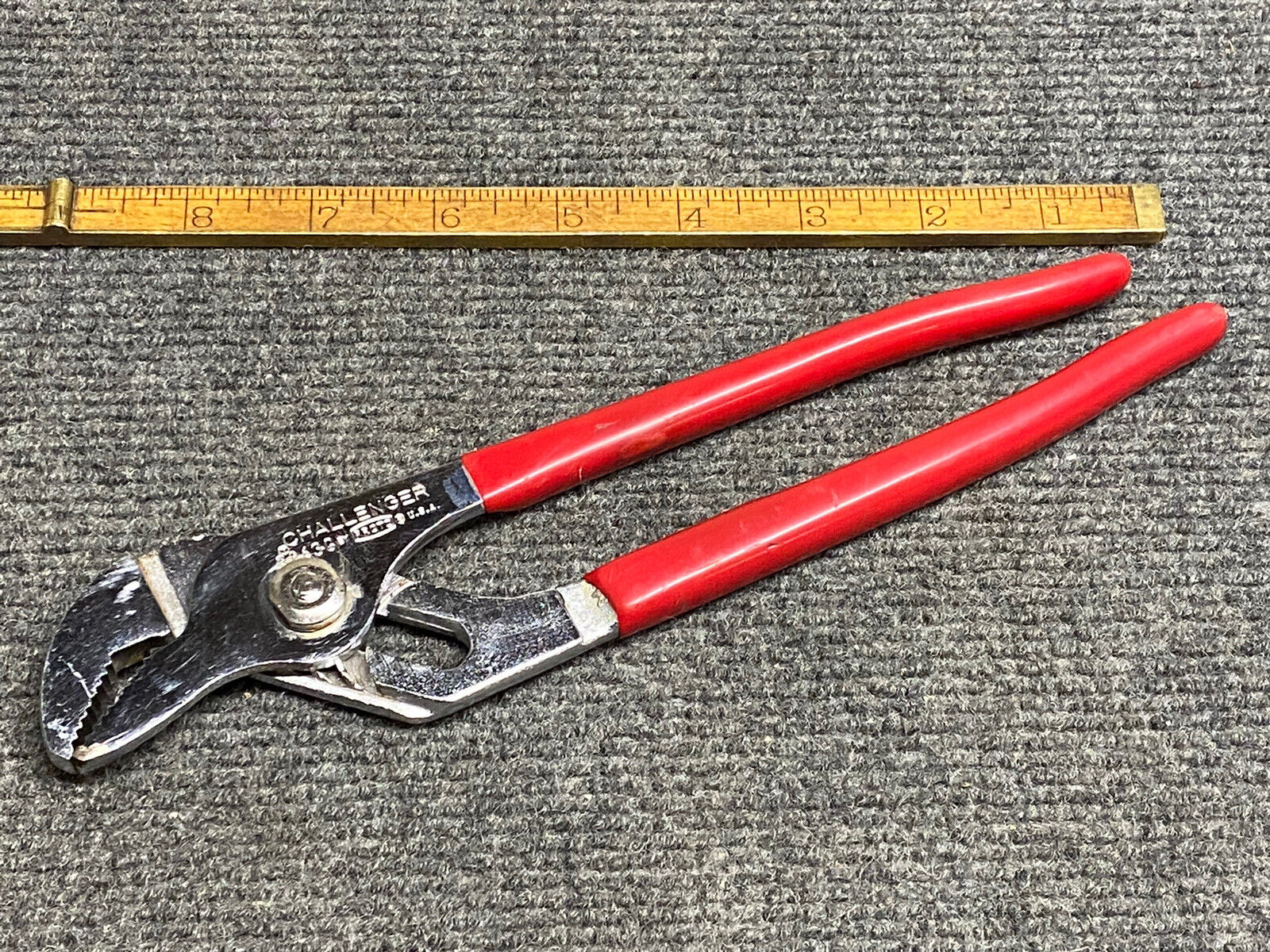 Vintage Proto Challenger 10” Channel Grove Pliers With Soft Red Grips No. 3263-G