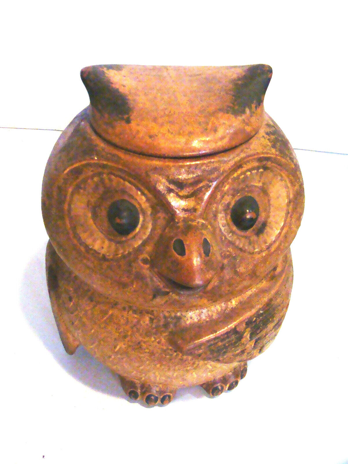 McCoy Matt-Brown Owl Cookie Jar 10 inch #204 Woodsy Owl 1970\'s USA