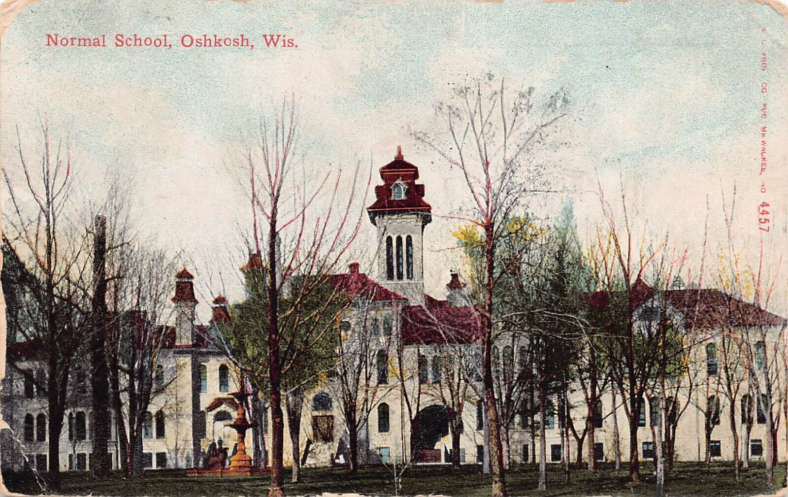 Oshkosh WI Normal School now University of Wisconsin Campus Vtg Postcard A43