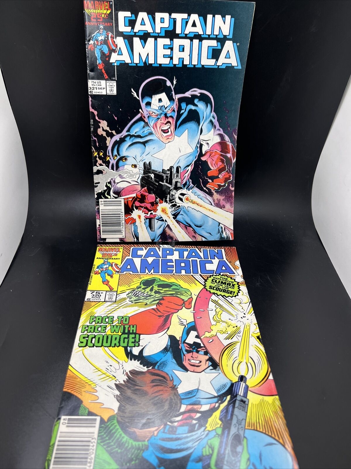 Set of 2 Marvel Captain America #320 321 Marvel 1986  August September 25th Anv