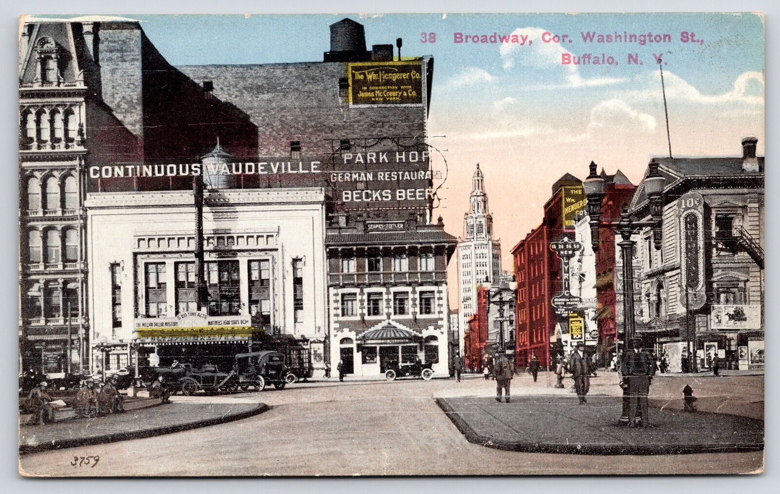 Buffalo New York~Broadway Continuous Vaudeville~Becks Beer~Lyric Theatre~c1908