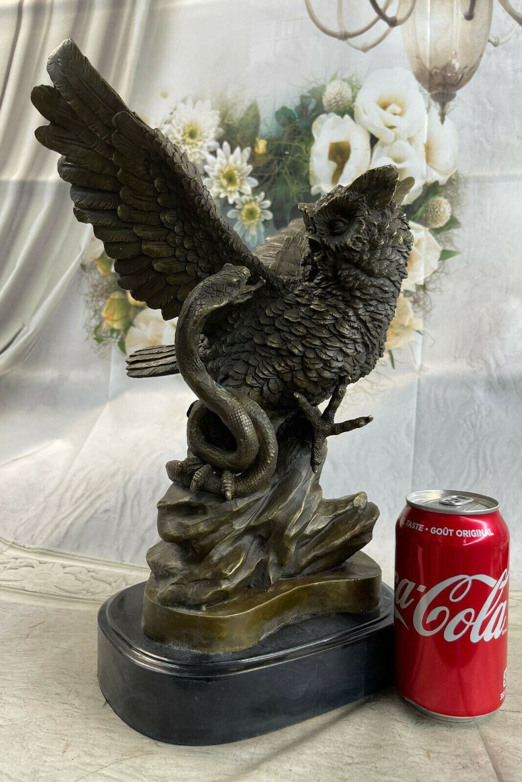 Mid Century Signed Milo Bronze Owl Sculpture Hot Cast Amazing Brown Patina
