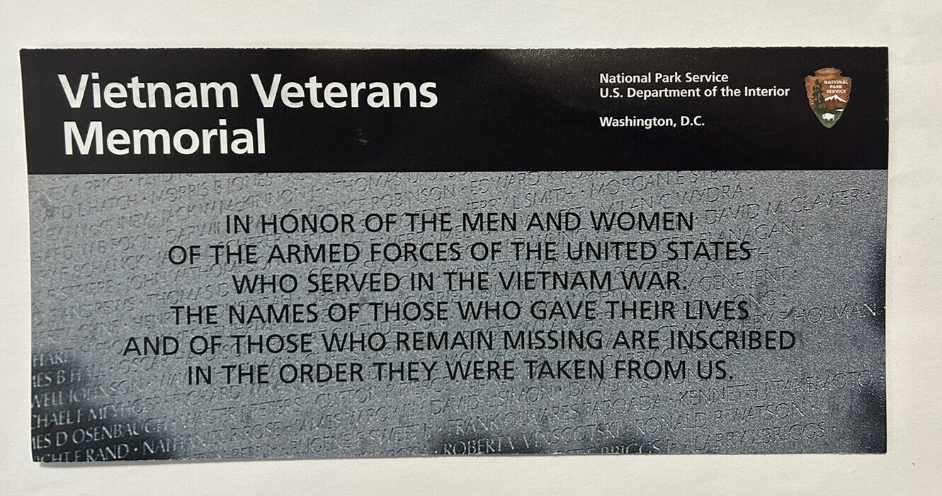 Vietnam Veterans Memorial National Park Unigrid Brochure Map Washington DC