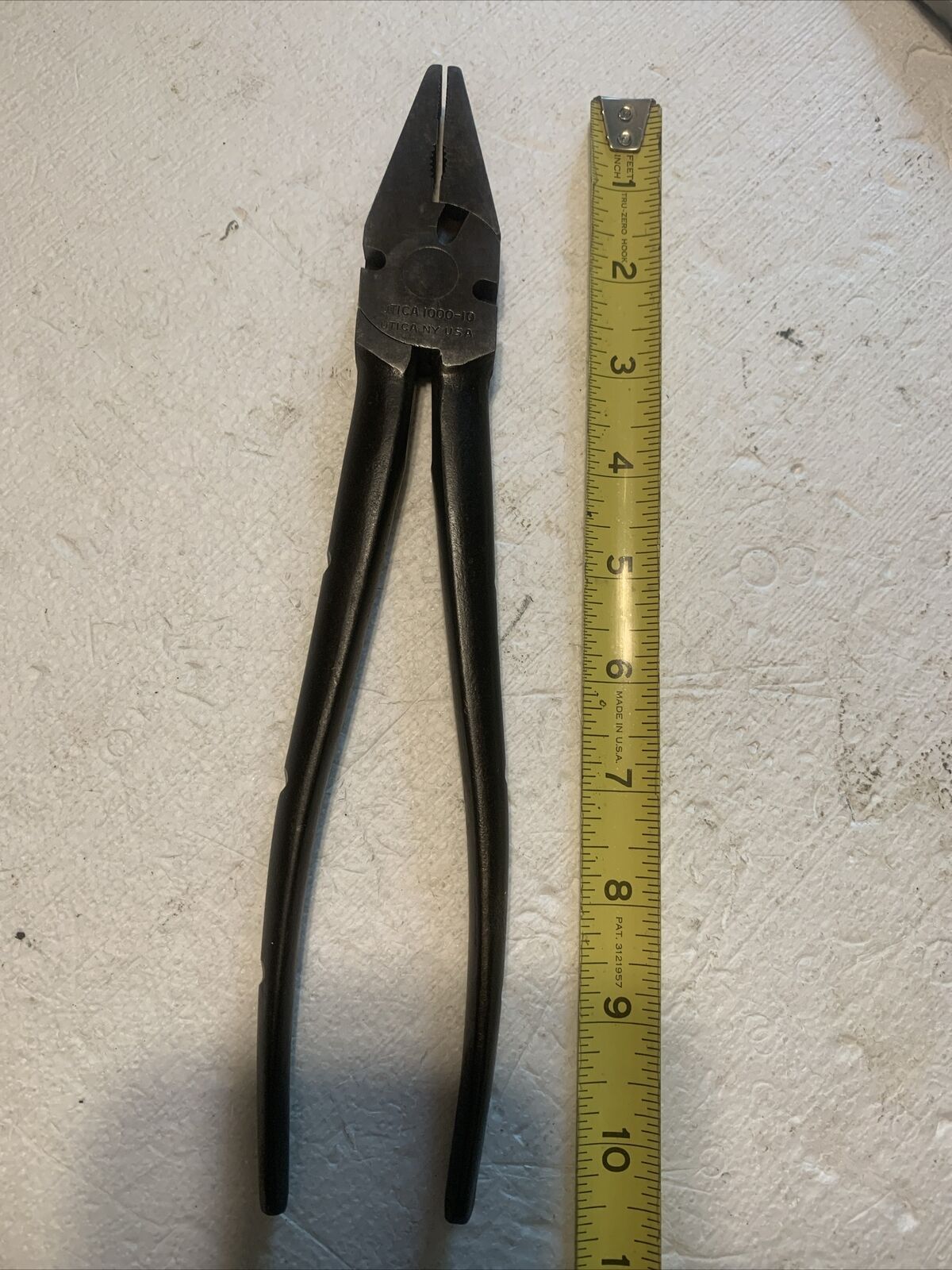 Vintage UTICA 1000-10 Fence Linesman Pliers Wire Cutting 10 1/2” Long USA Made