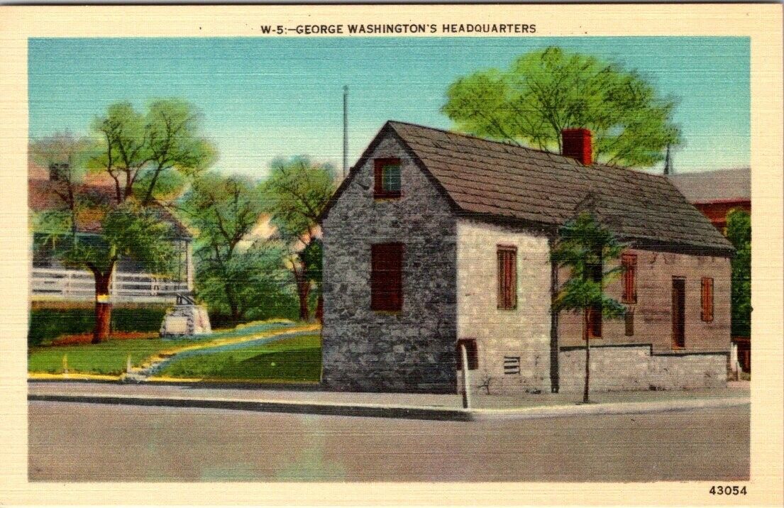 Post Card George Washington\'s Headquarters Linen Card 1930-1959 Winchester VA.