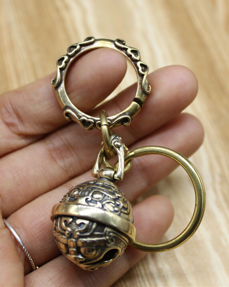 Brass Keychains Keyrings Bag Wallet Key Holder Key Chain With Bell Pendant