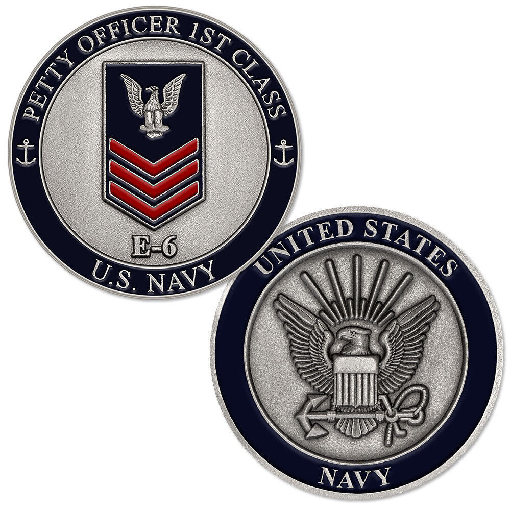NEW U.S. Navy Petty Officer First Class E-6 Challenge Coin.