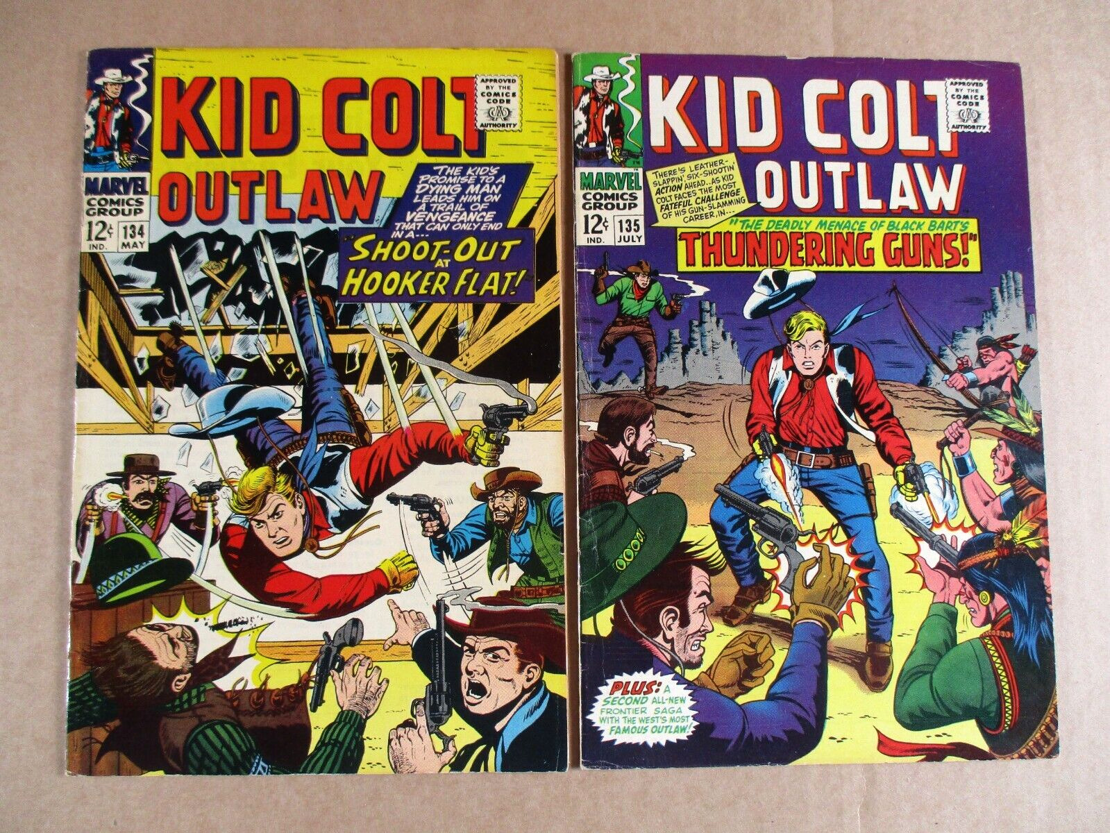 Kid Colt Outlaw # 134 135 Marvel Western Comics 1967 Good Condition Books
