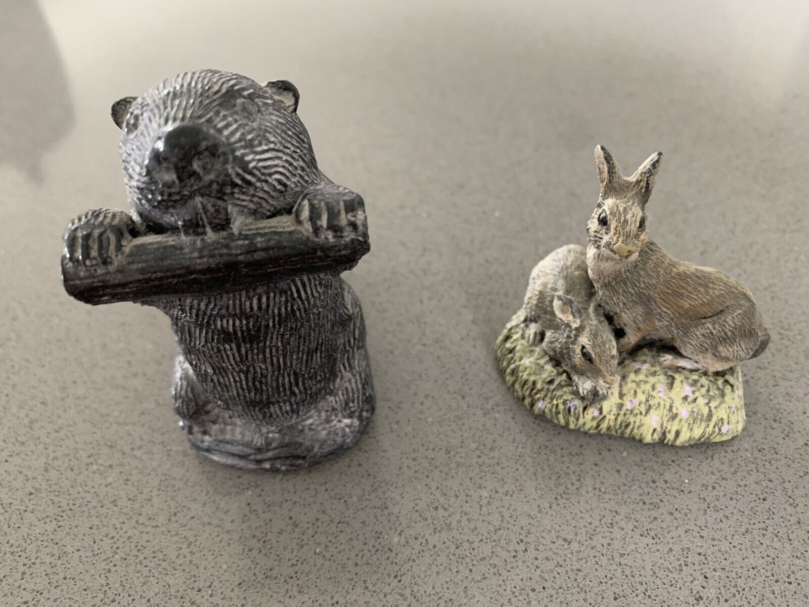 Bronze Menagerie/Hamilton Mint Collection, Bunnies & Beaver-The Wolf Sculpture