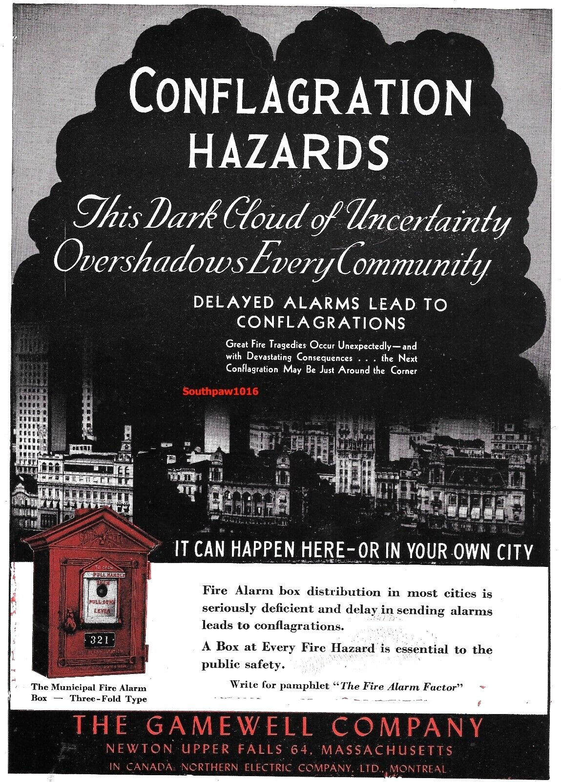 1946 Gamewell Company Fire Alarm \