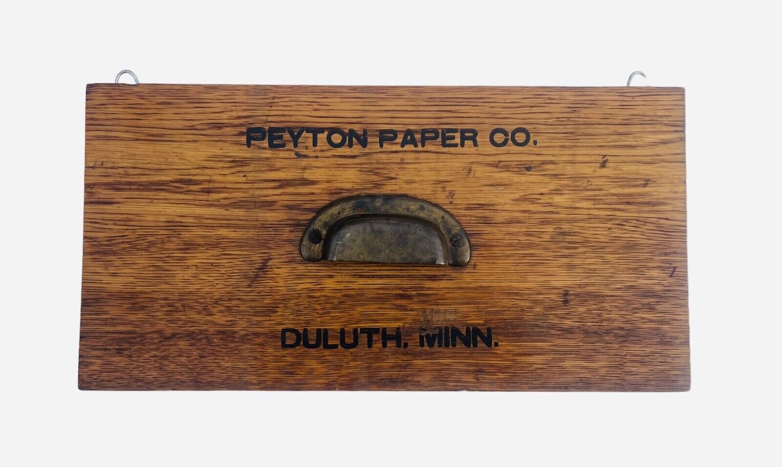 Duluth Minnesota Peyton Paper Company Vintage Advertising Wood Drawer Front