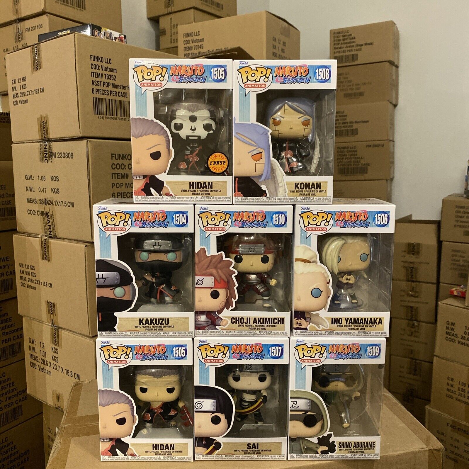 Naruto Shippuden Funko Pop Complete Set S12 (8pops) with Hidan Chase - All Mint
