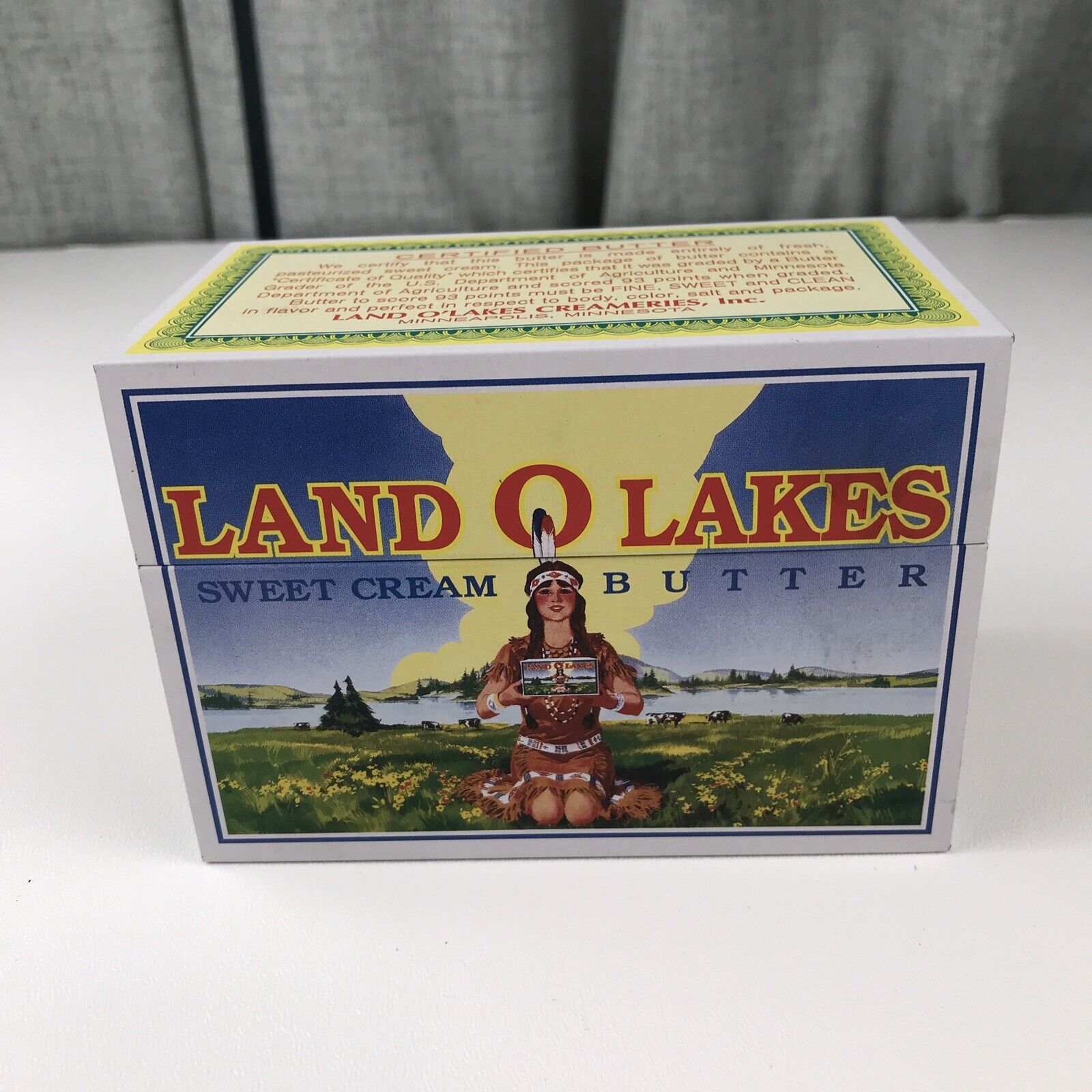 Vintage Land O Lakes Butter Recipe Box with Cards Wrapped. Thank You Letter
