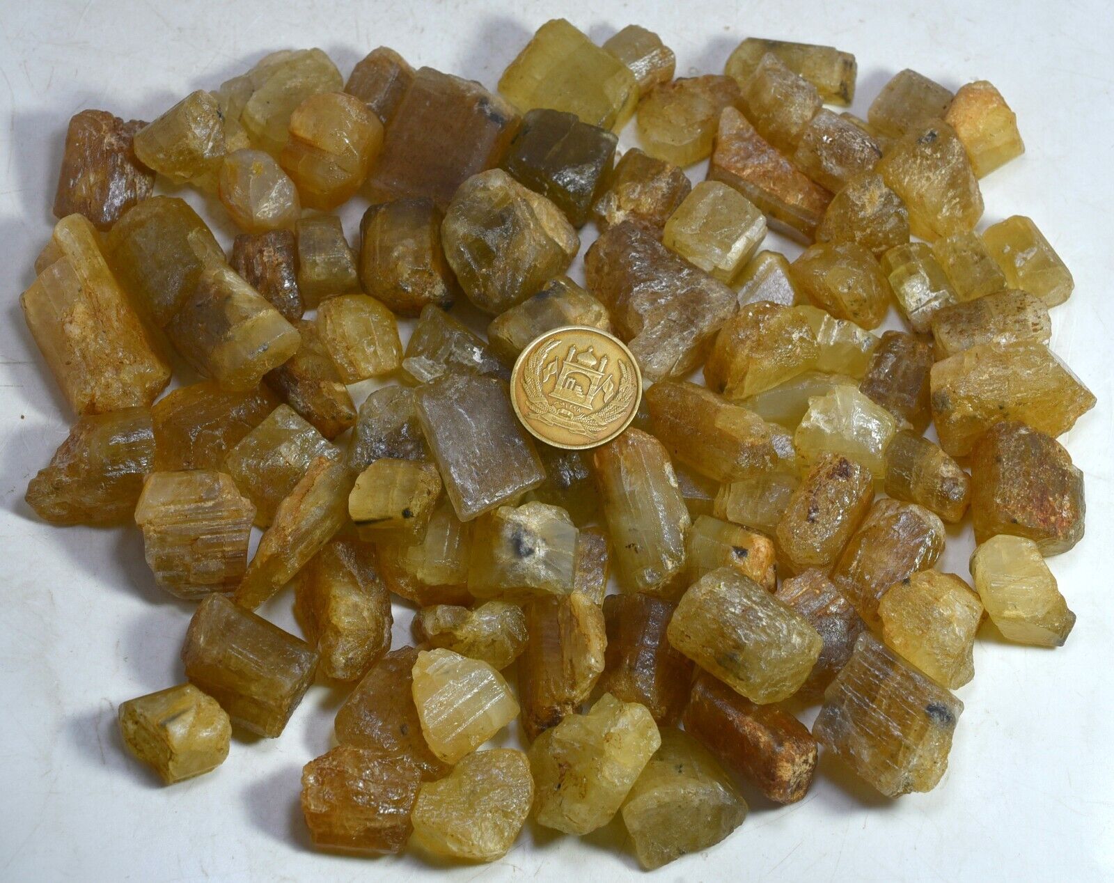 700 GM Wonderful Transparent Natural Gemmy Yellow SCAPOLITE Crystals Lot @Afghan