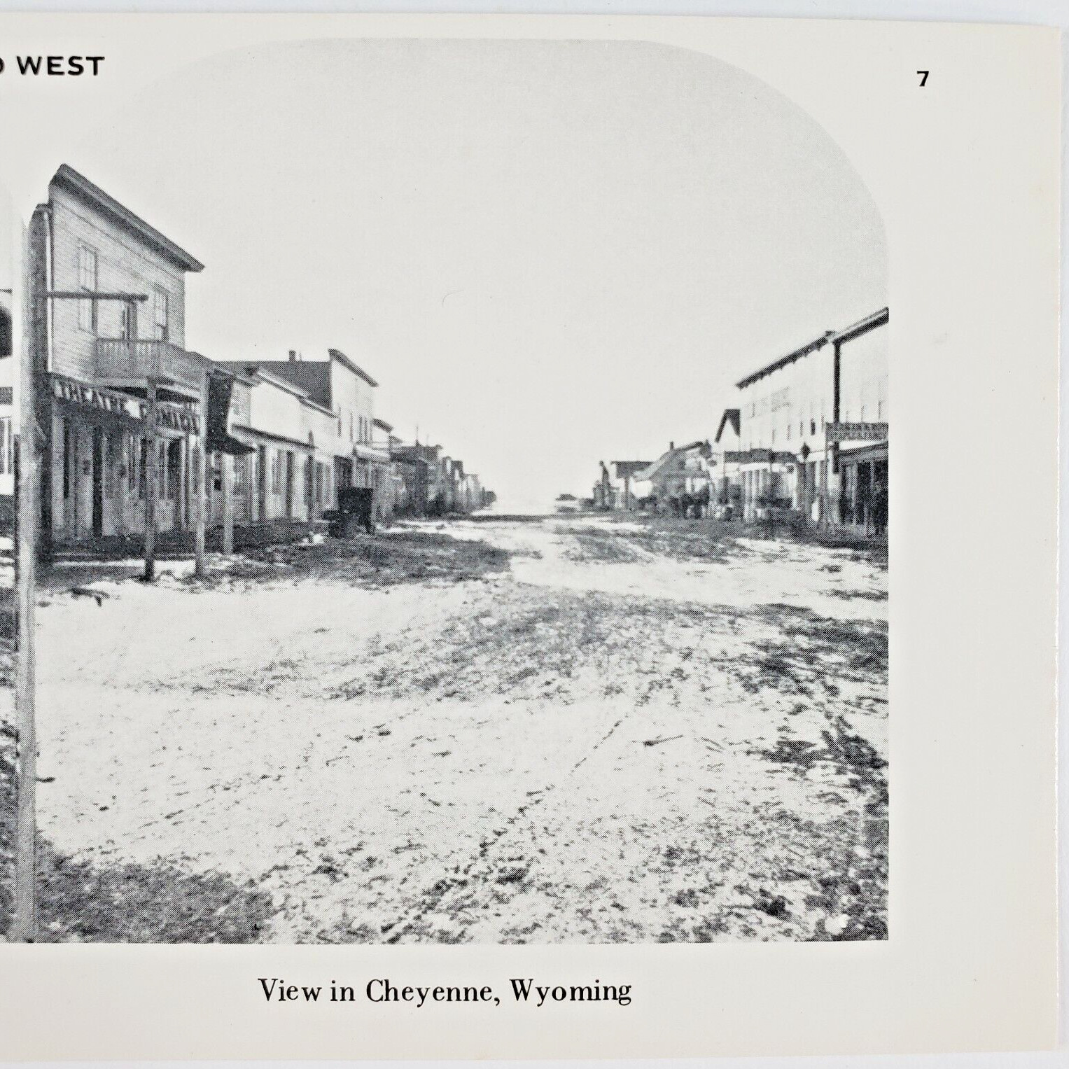 Cheyenne Wyoming Main Street Stereoview c1870 Union Pacific RR 1978 Reprint P428