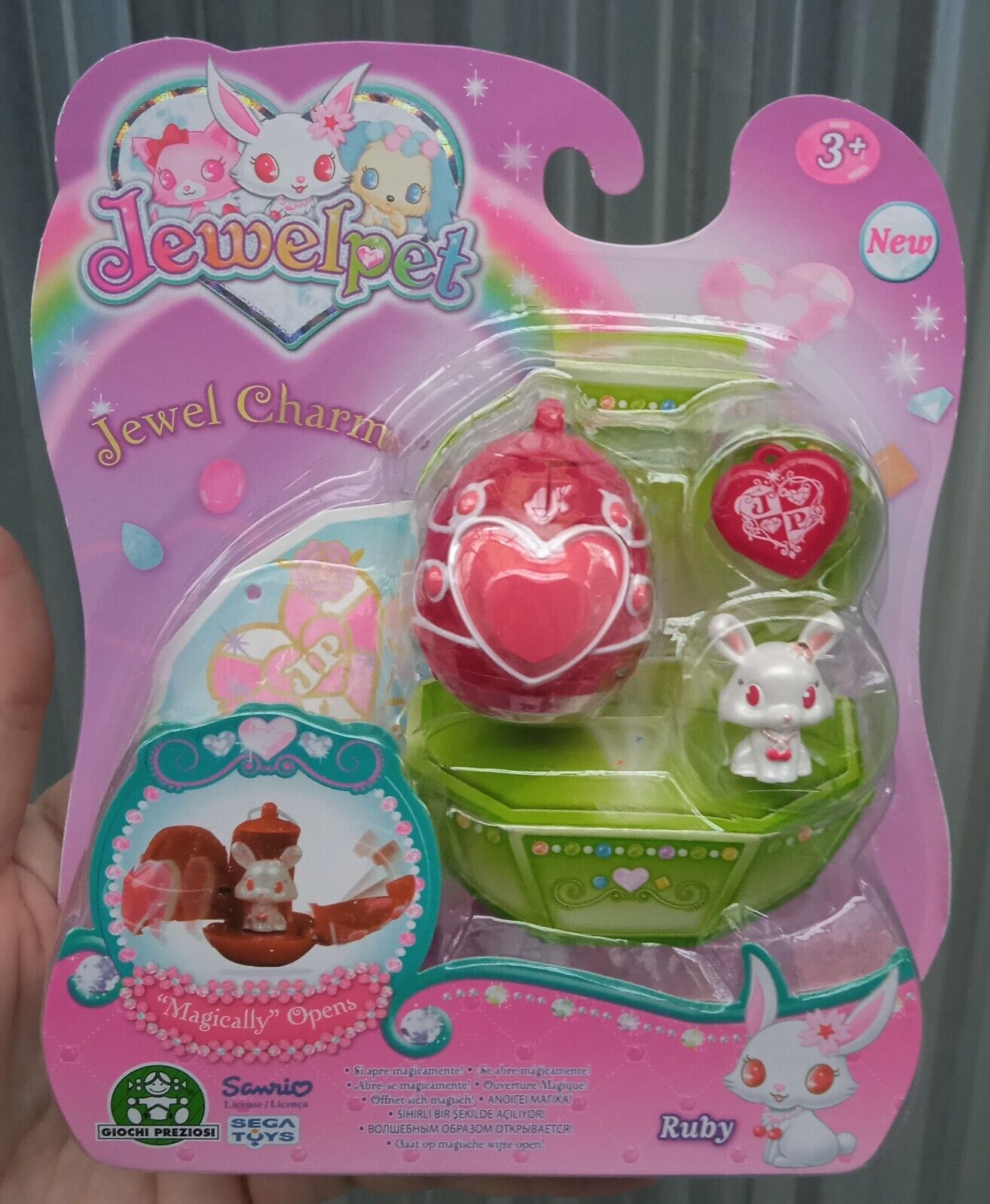 Jewelpet Jewel Charm Ruby Bunny Figure Sanrio Sega Toys 2010 Pet Moc Rare