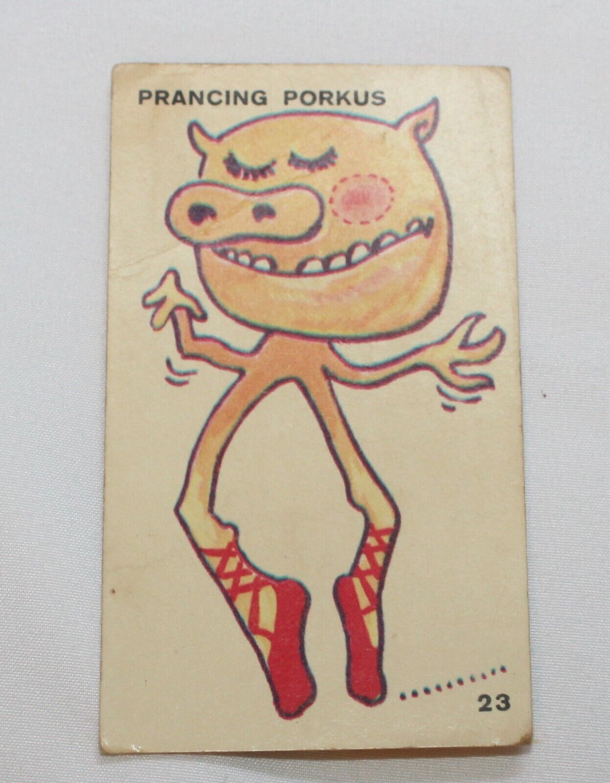 1966 Nestle\'s Keen Chiller Club Trade Card Prancing Porkus Dancing Pig #23