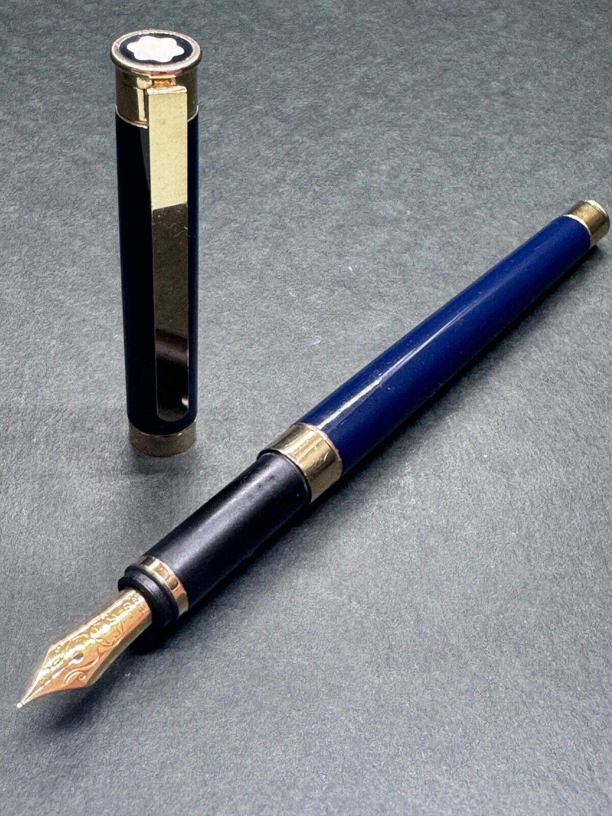 MONTBLANC Noblesse Oblige Navy-Blue GT early-model Fountain Pen 18K 750 Gold/EF