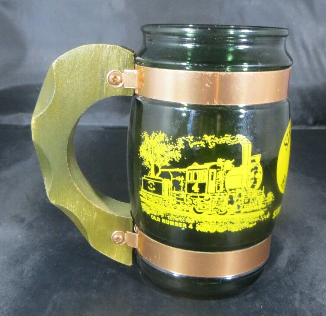 Strasburg Rail Road Old Siesta Ware Green Glass Mug With Wood Handle 