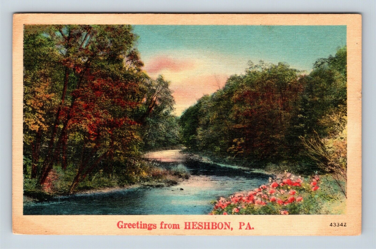 Heshbon PA, Scenic Greetings, Pennsylvania, Vintage Postcard