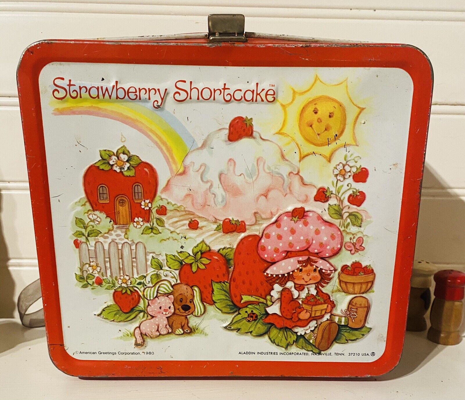 Popular 1980 Vintage Strawberry Shortcake Metal Lunch Box With Thermos
