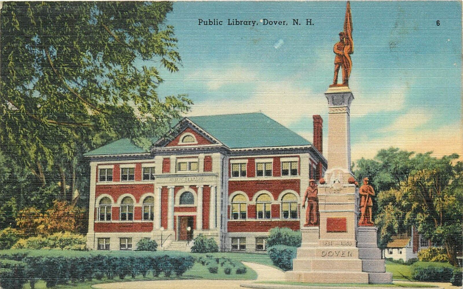 Public Library Dover New Hampshire NH pm 1948 Postcard