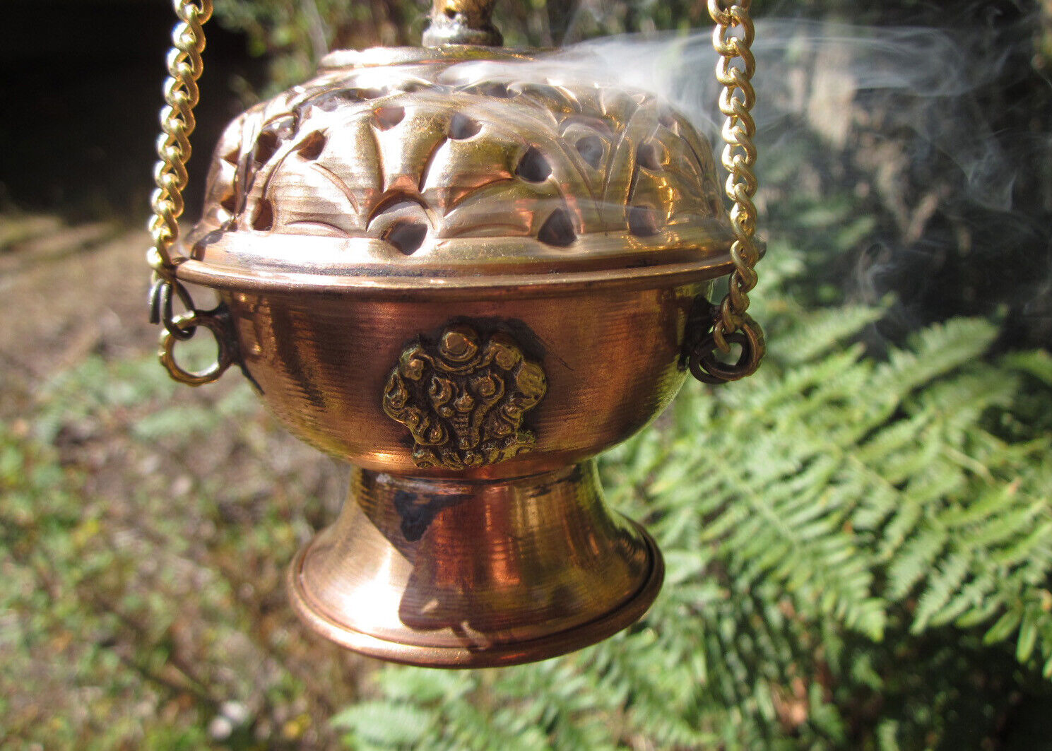 USA Seller Free Incense Tibet Buddhist Hanging Copper Brass Cone Incense Burner