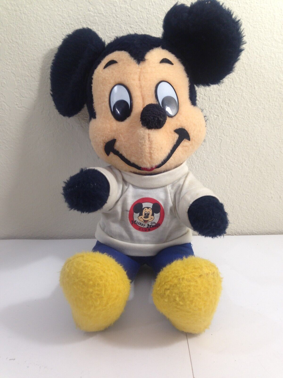 vtg old Mickey Mouse Plush doll original Club shirt Disneyland 60\'s 70\'s