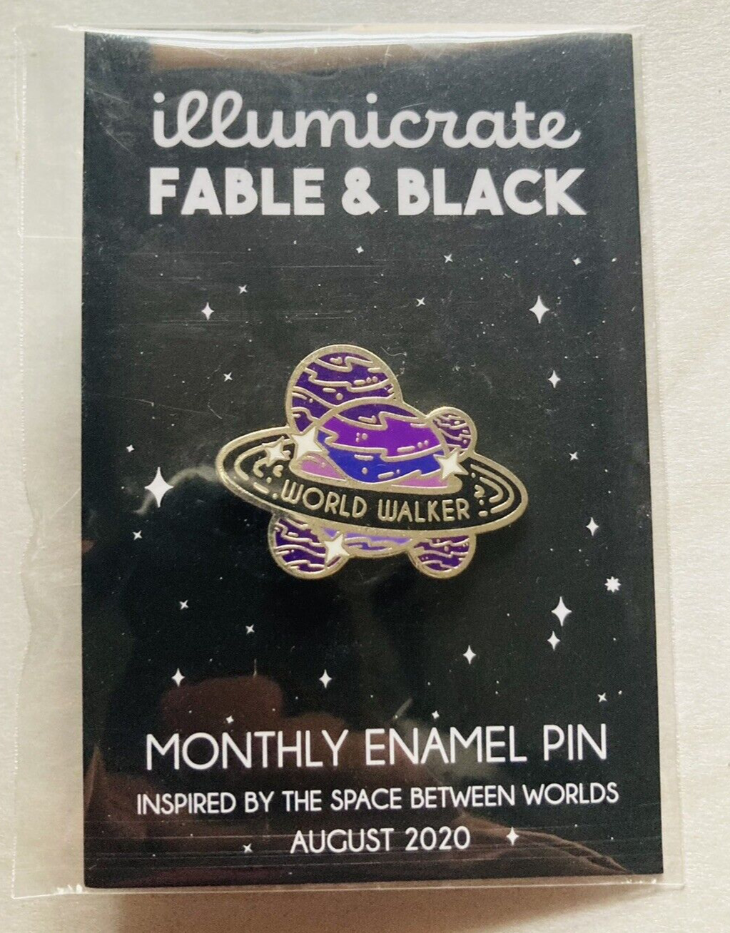 Illumicrate Enamel Pin Fable & Black The Space Between Worlds August 2020 Book