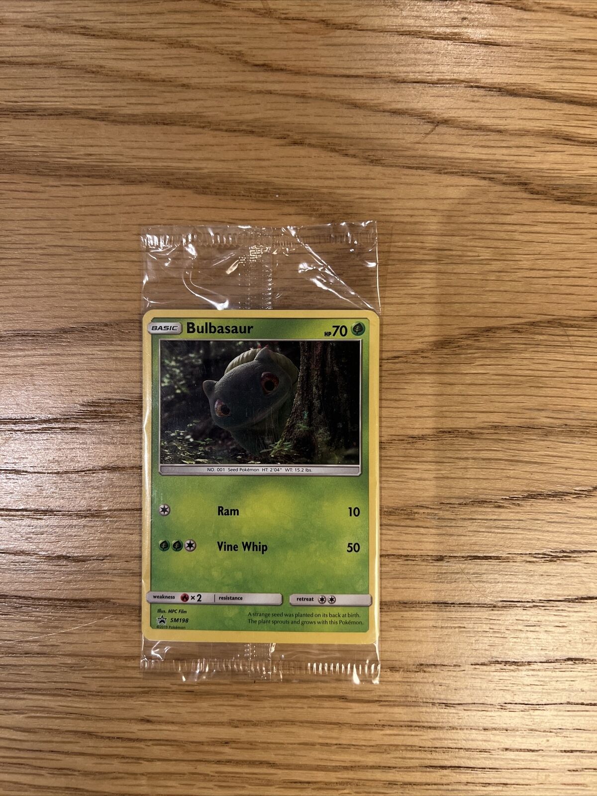 Pokemon TCG SM198 Bulbasaur (Sealed) Holo Black Star Promo Card