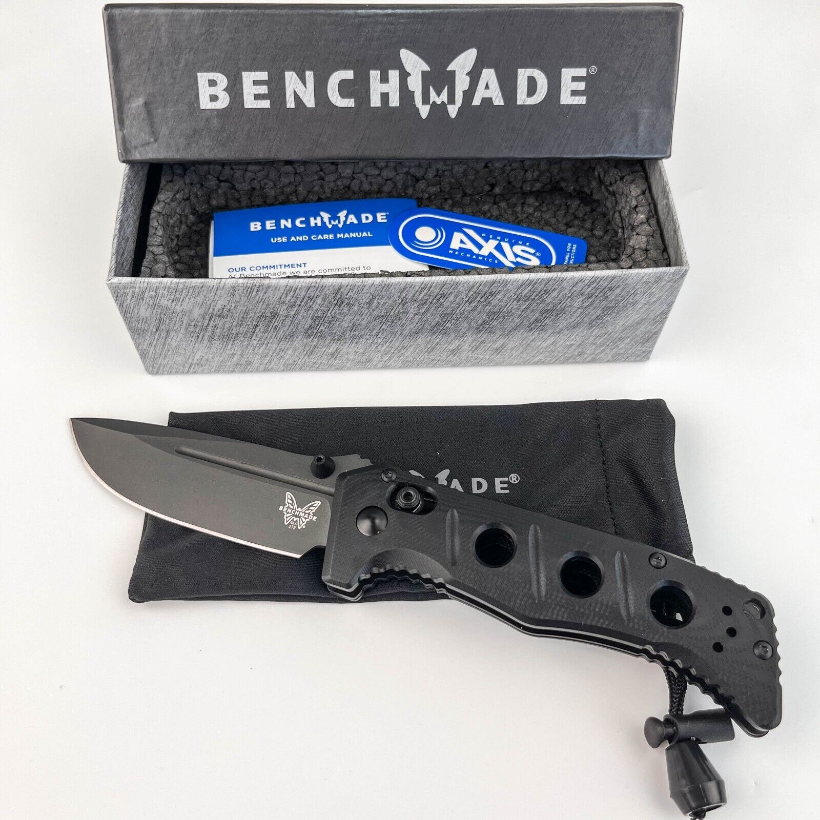 Benchmade Mini Adamas 273GY-1 CPM CruWear Steel Black G10 Folding Knife