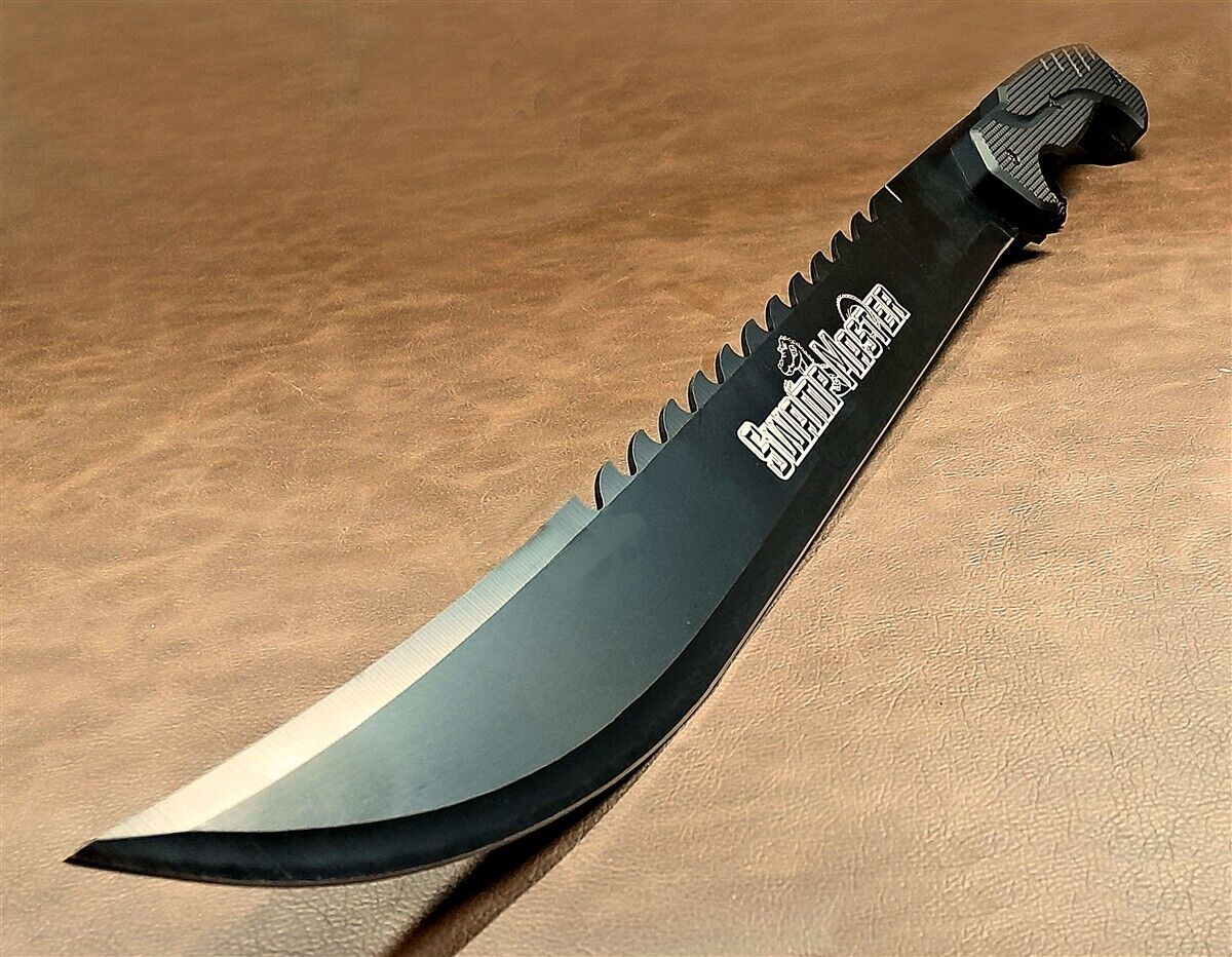 Huge Swamp Master Sharp Saw Back Machete Knife Full Tang Military Blade w/Sheath