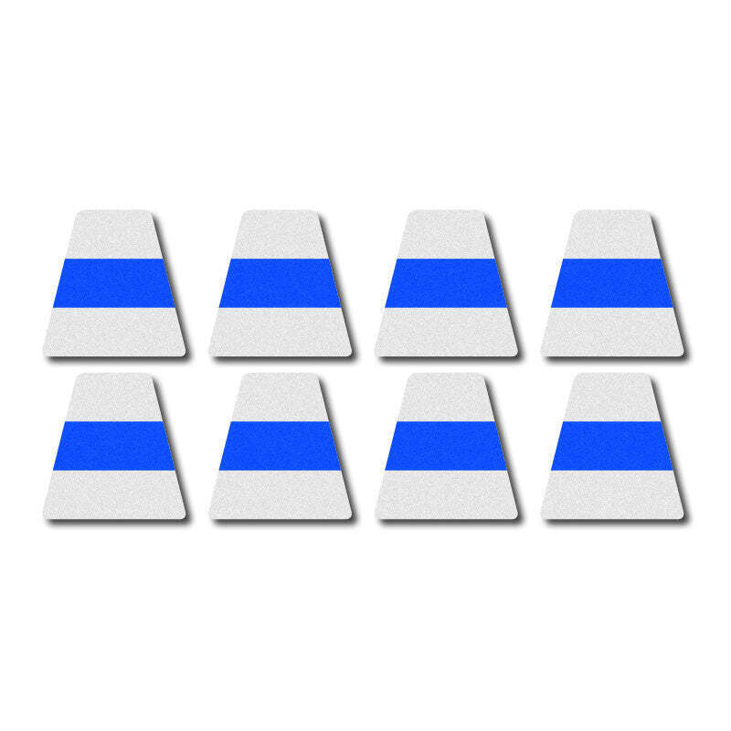 3M Scotchlite Reflective Tetrahedron Set - White w/ Blue Stripe