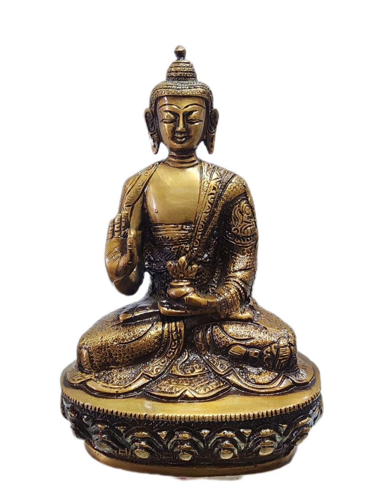 Brass 8.5 inches Lord Gautam Buddha statue Budhism Usa seller Fast Ship