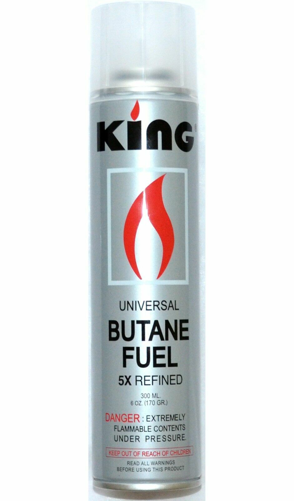 Lot of  6 King Super Premium 5X Quintuple Refined Butane Fuel 300 ml 6 oz.