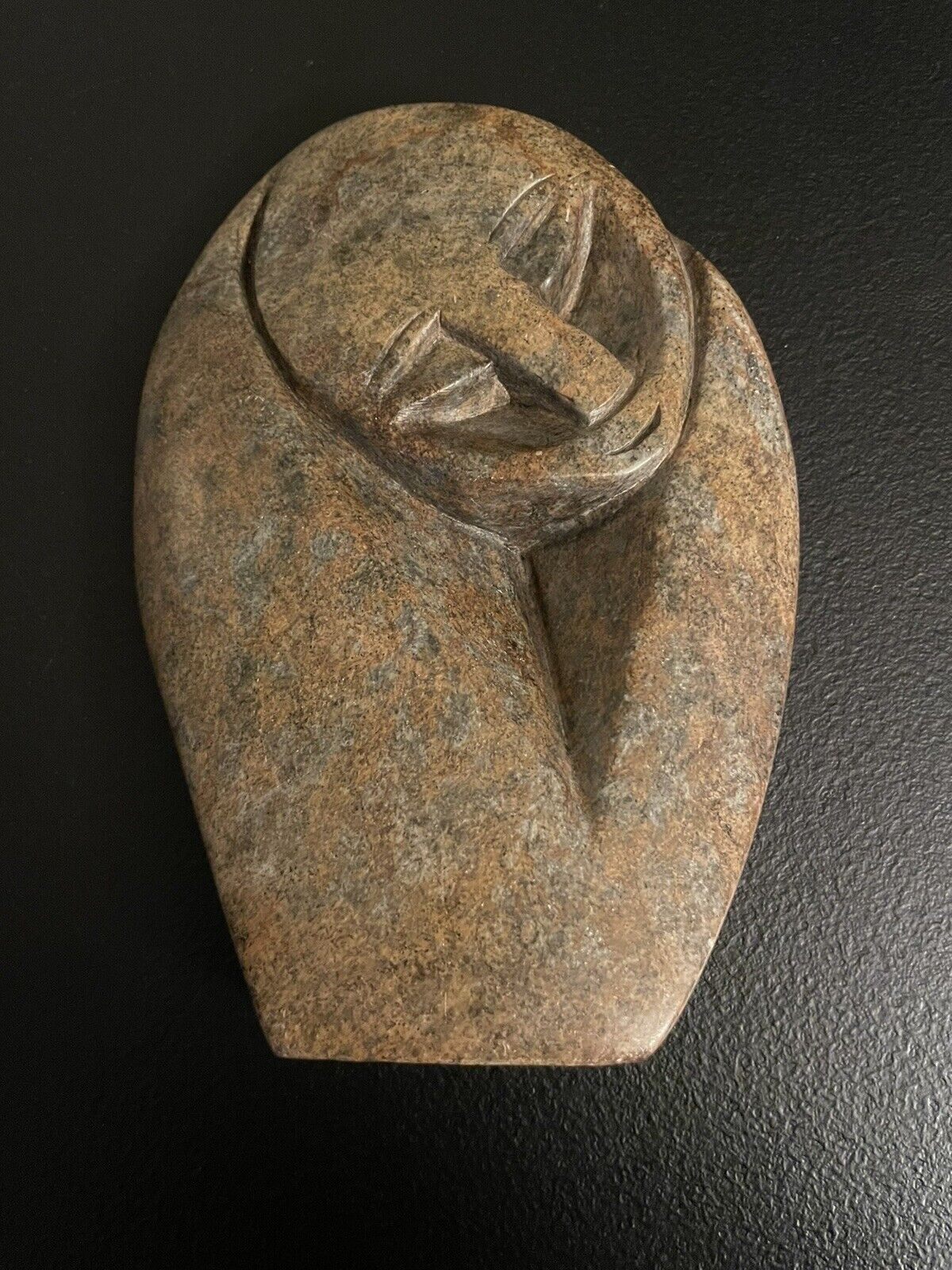 African Sculpture Shona stone Carved abstract Face Zimbabwe